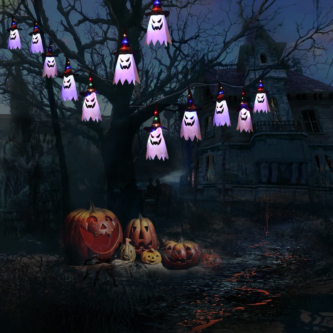 Halloween Holiday Decoration Lanterns Cloth Art Ghost Halloween String Lights chicpolly