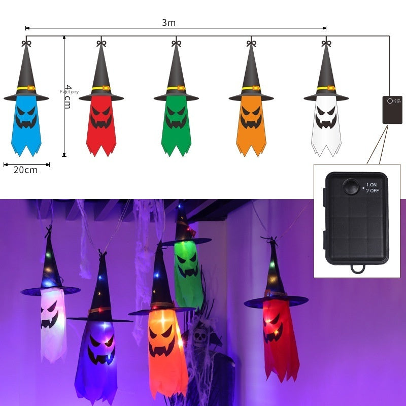 Halloween Hat LED Ghost Lighting Chain Ghost Festival Party Decoration chicpolly