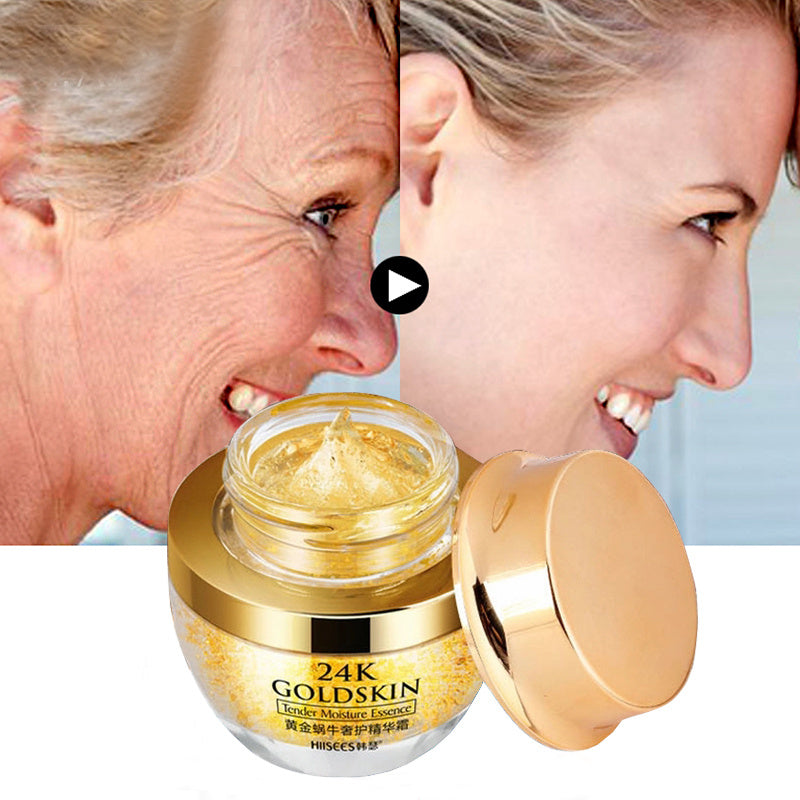 24K Gold Face Cream Dry Skin Care Whitening Snail Brightening chicpolly