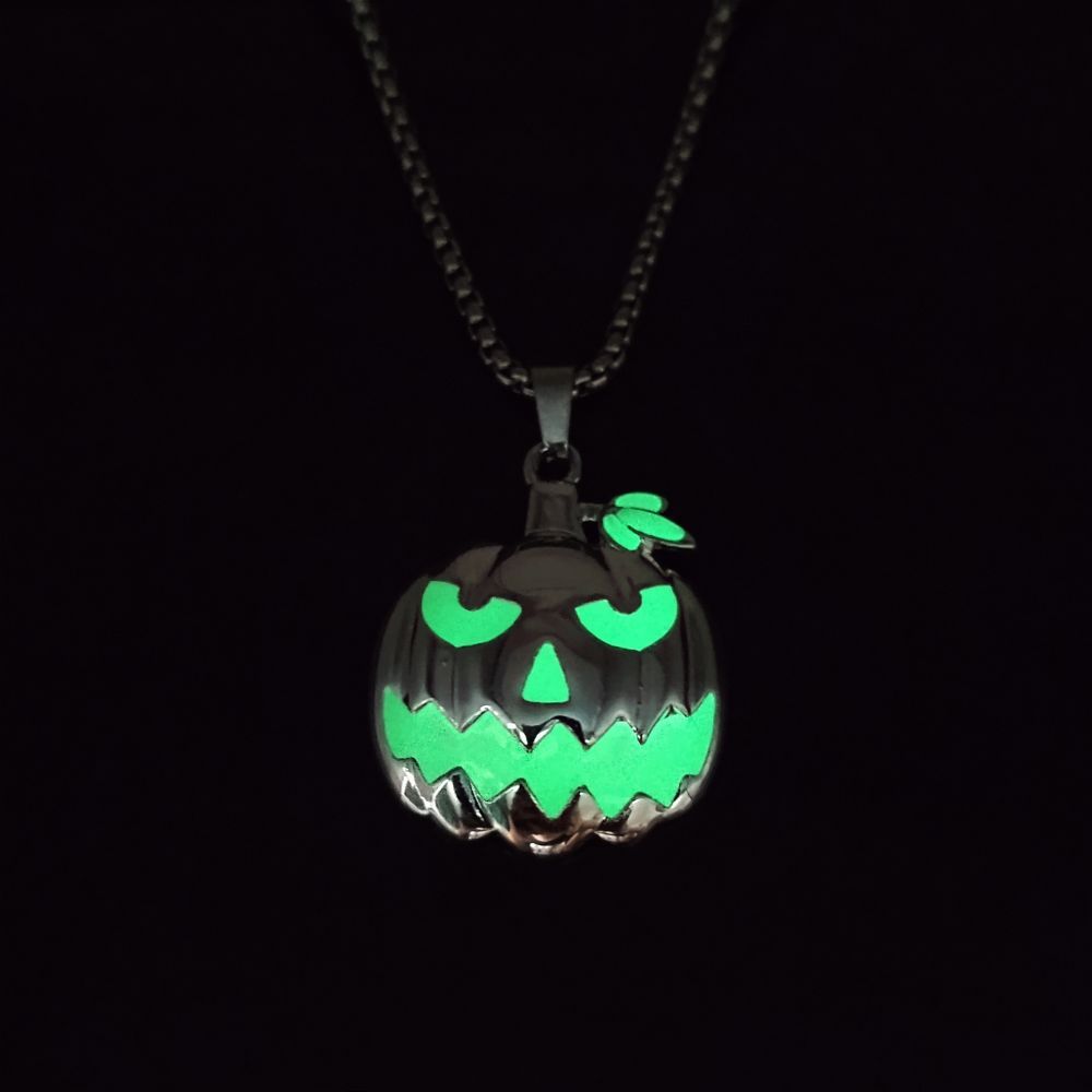 Halloween Ghost Festival Accessories Luminous Pumpkin Pendant Necklace My Store
