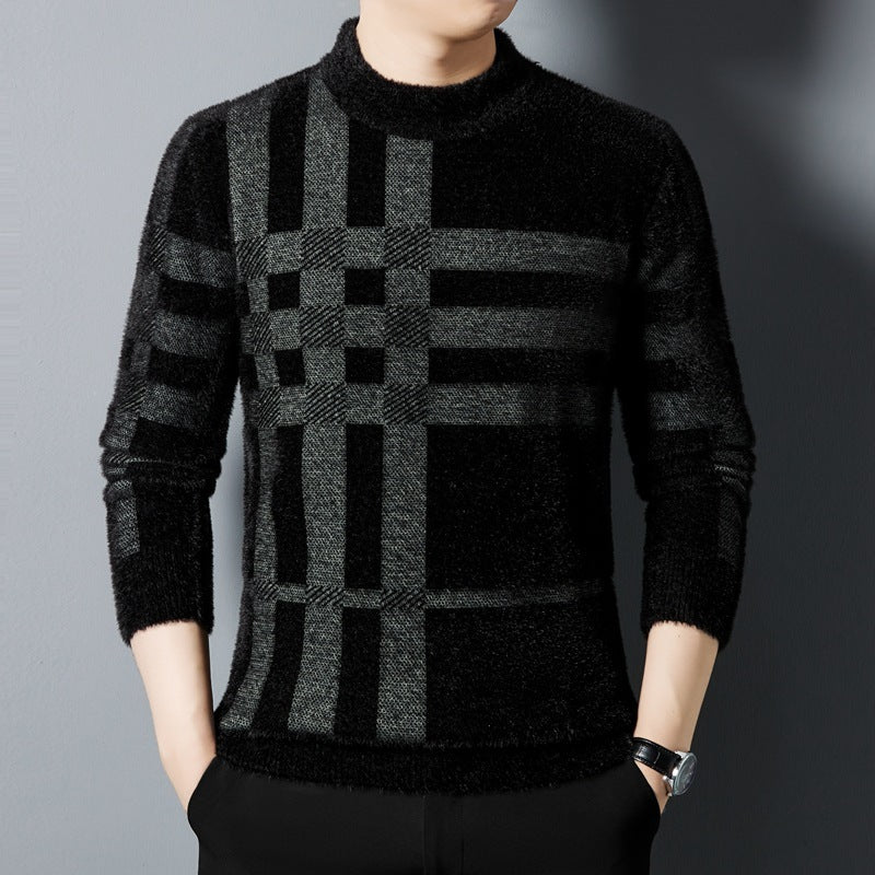 Casual All-matching Striped Thickened Knitting Top For Men chicpolly
