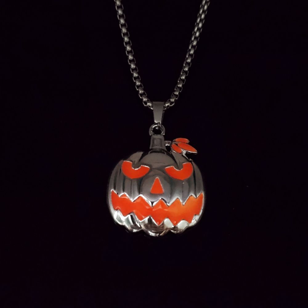 Halloween Ghost Festival Accessories Luminous Pumpkin Pendant Necklace My Store