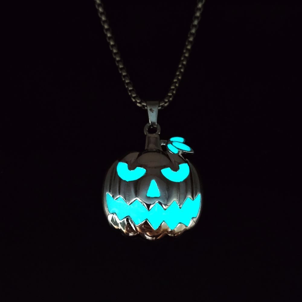 Halloween Ghost Festival Accessories Luminous Pumpkin Pendant Necklace My Store