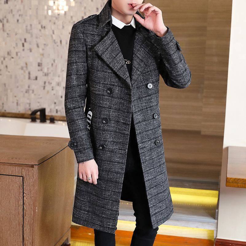 Trendy Fashion New Casual Men's Trench Long Coat chicpolly