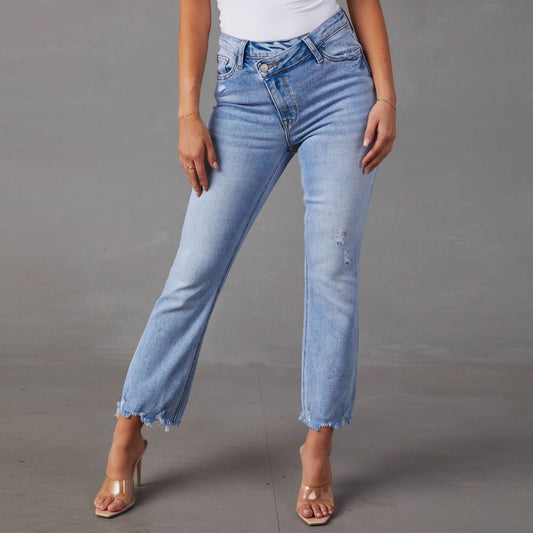 Fashion Wash Jeans For Women Classic Tapered Amanda Jeans chicpolly
