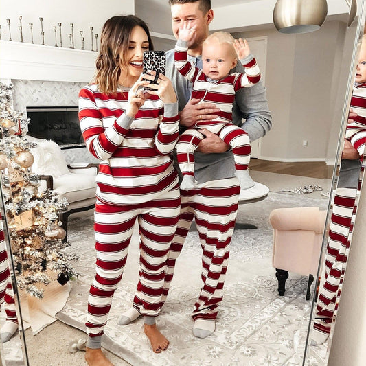 Parent-child Striped Christmas Family Set chicpolly