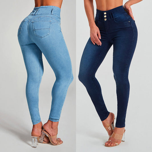 High Waist Jeans Women's Skinny Trousers Tight Stretch Shaping And Hip Lifting Pants chicpolly