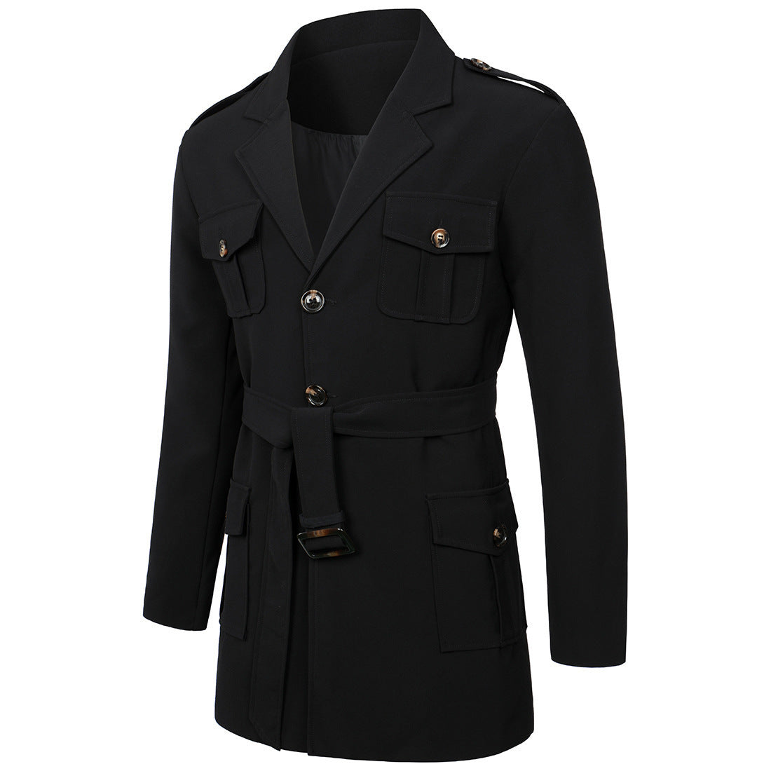 Men's Hunting Clothes Medium Length Men's Casual Suit Trench Coat chicpolly