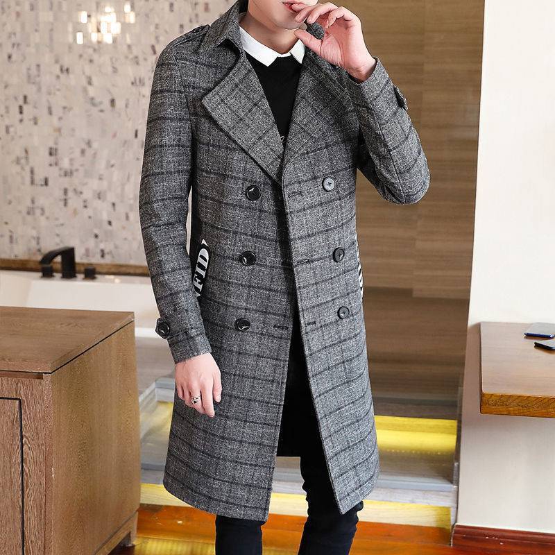 Trendy Fashion New Casual Men's Trench Long Coat chicpolly