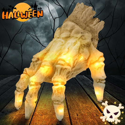 Halloween Electric Luminous Crawling Hand Animated Decoration Induction Luminous Decoration Zombie Hand With Spooky Sound chicpolly