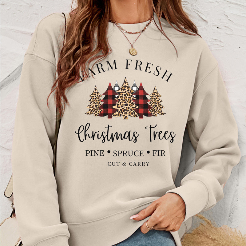 Women's Clothing Pullover Christmas Sweater Women's  Fleece Printed Women's Top chicpolly