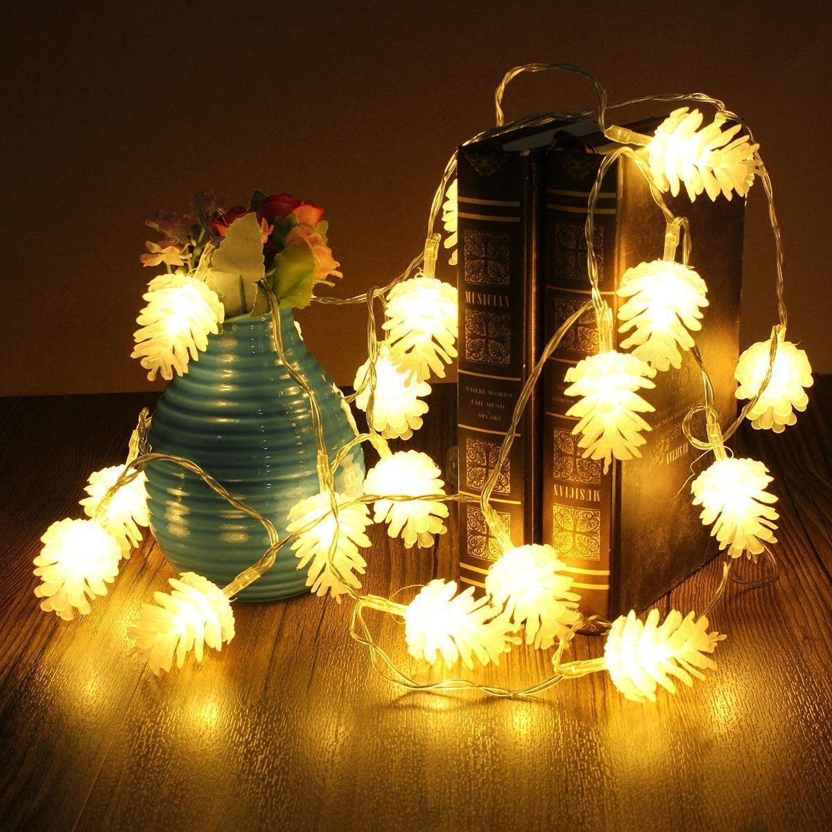 Christmas LED Transparent Pine Nut Light String chicpolly