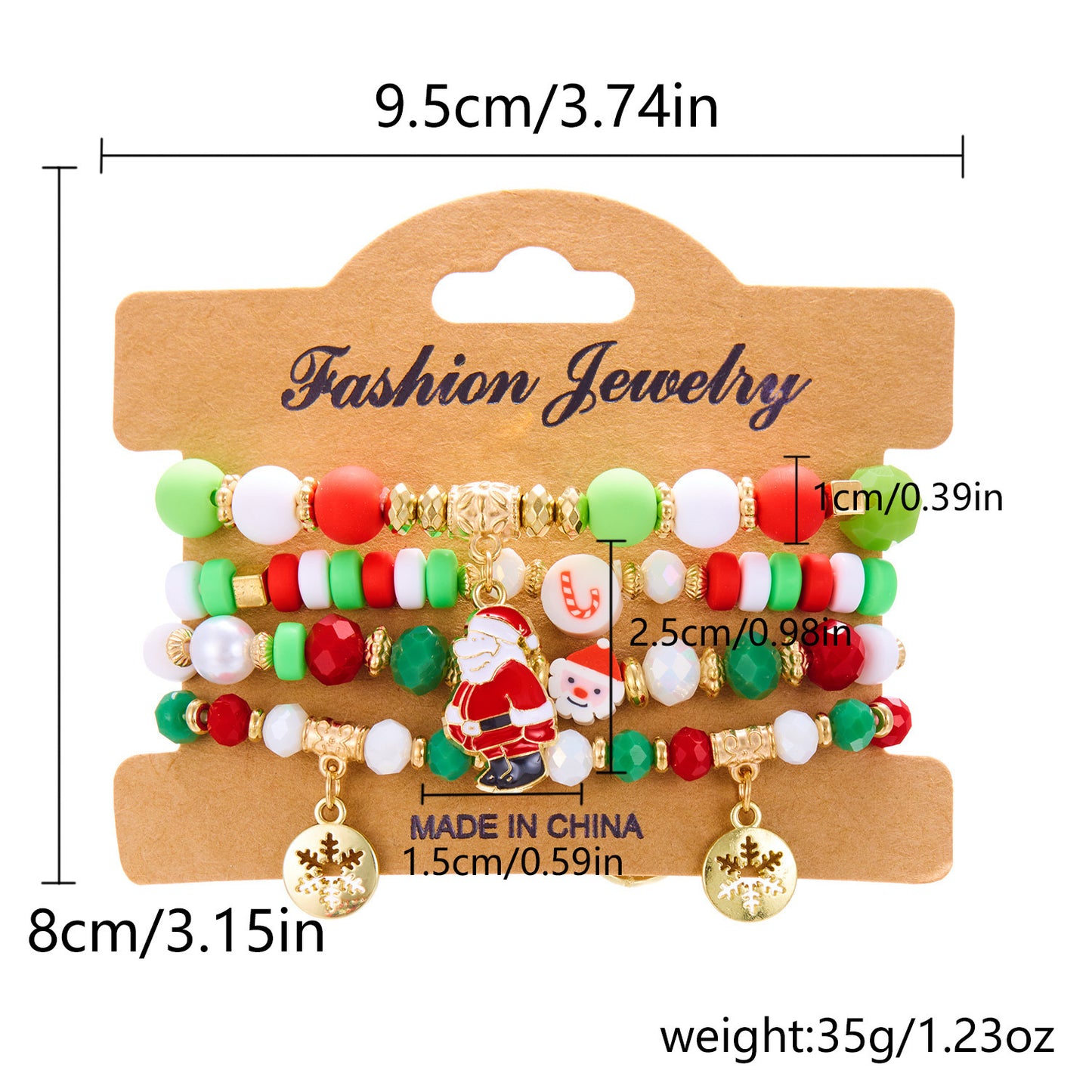 Christmas Snowman Bracelet Handmade Beaded chicpolly