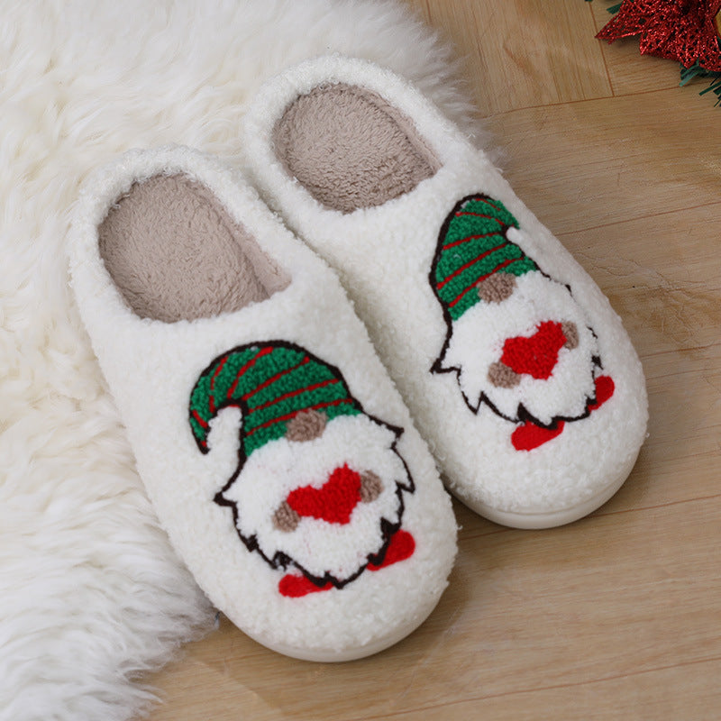 Cute Cartoon Santa Claus Home Slippers Couple Indoor Floor Bedroom Slipper Christmas Warm Shoes Women Men chicpolly
