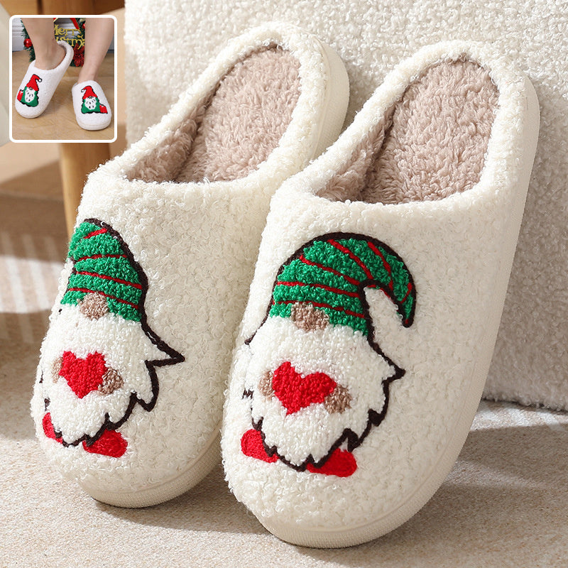 Cute Cartoon Santa Claus Home Slippers Couple Indoor Floor Bedroom Slipper Christmas Warm Shoes Women Men chicpolly