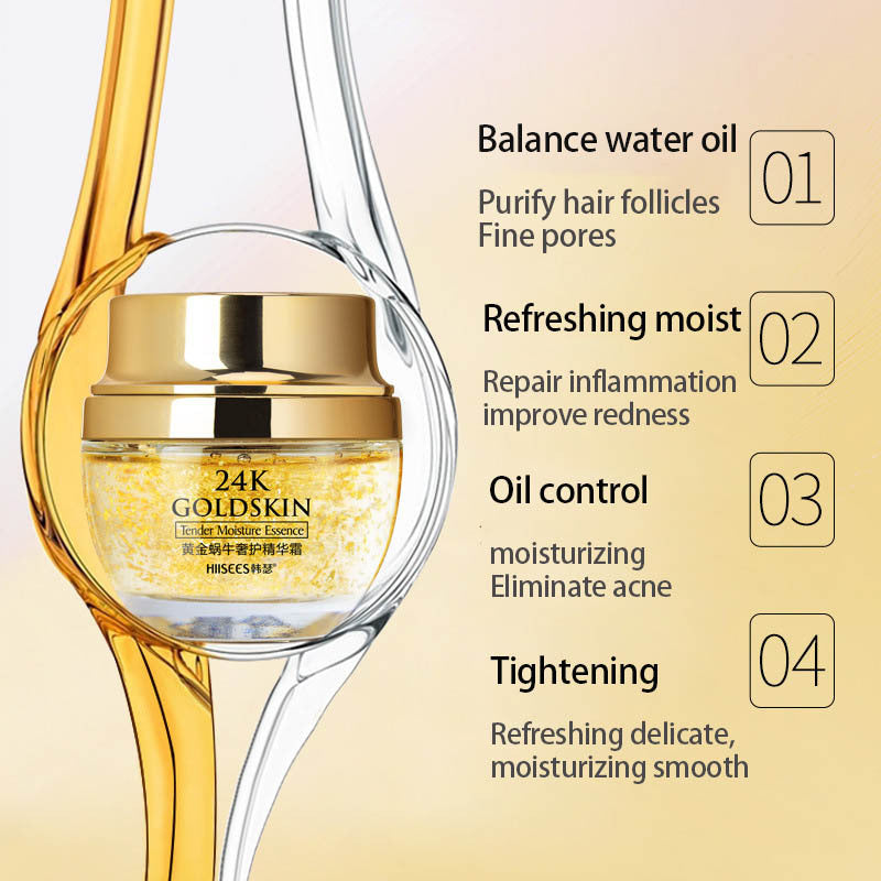 24K Gold Face Cream Dry Skin Care Whitening Snail Brightening chicpolly