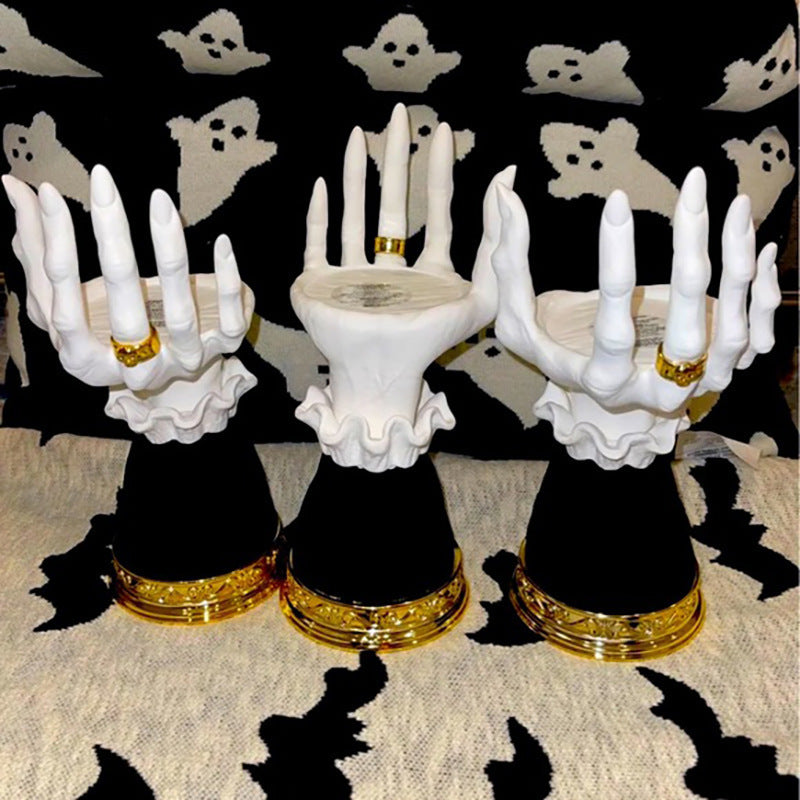 Halloween Palm Tray Candle Holder Halloween Witch Palm Candle Holder Decoration Home Decor chicpolly