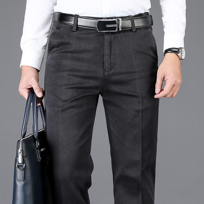 Autumn And Winter Thick High Waist Plus Size High Elasticity Baggy Straight Trousers chicpolly