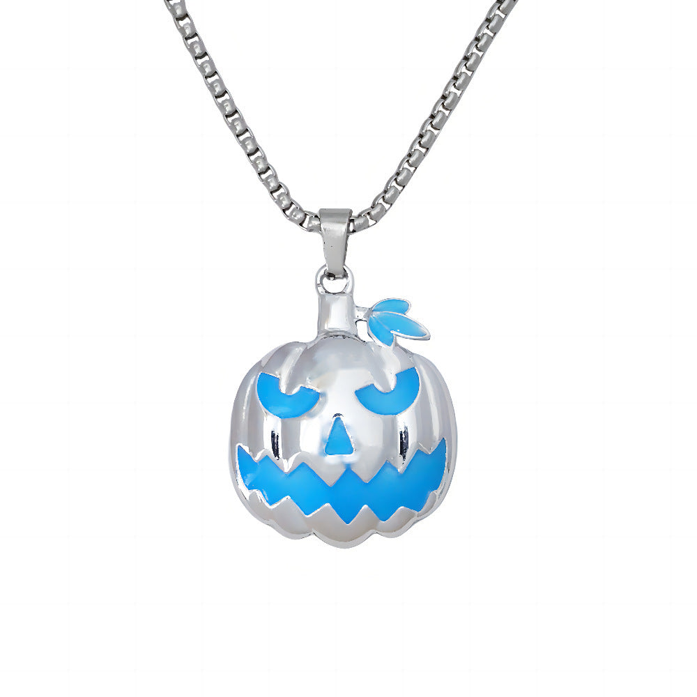 Halloween Ghost Festival Accessories Luminous Pumpkin Pendant Necklace My Store