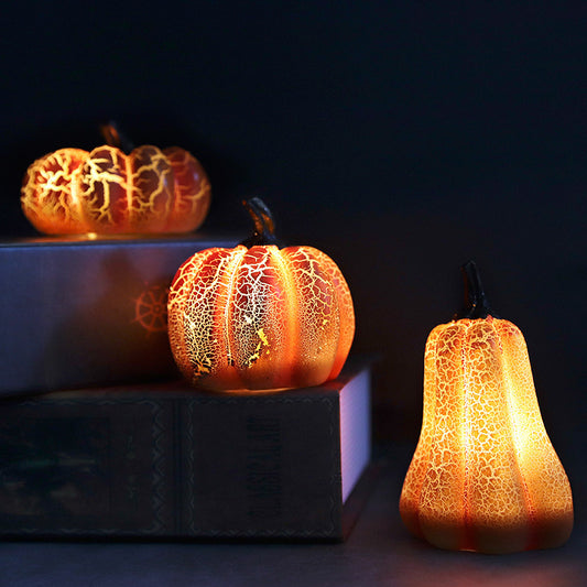 New Halloween Pumpkin Lantern Simulation Pumpkin LED Candle Lamp Resin Luminous Pumpkin chicpolly