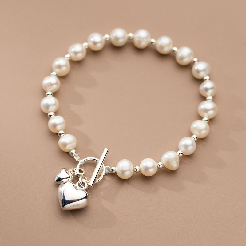 Love Pearl Light Bead Bracelet Heart-shaped chicpolly
