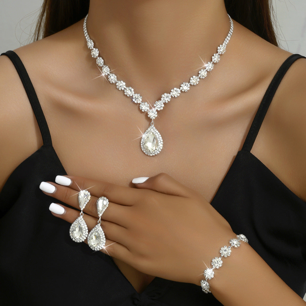 Suit Necklace Ear Stud Bracelet chicpolly