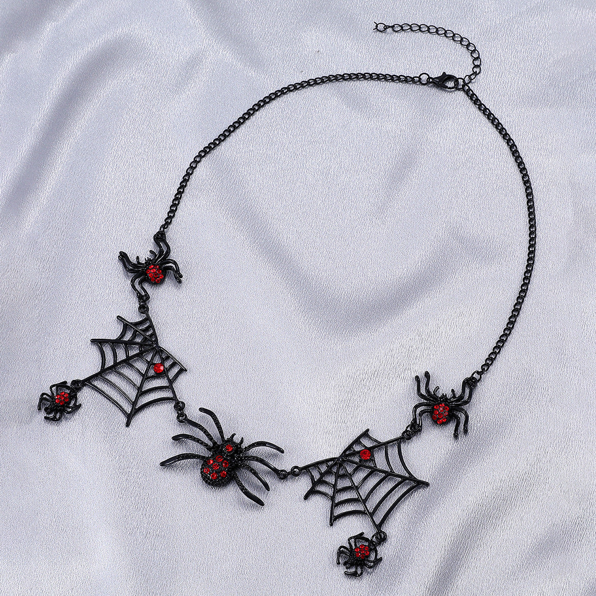 Halloween Spider And Spider Web Necklace Personality Clavicle Necklace Fashion Jewelry Accessories chicpolly