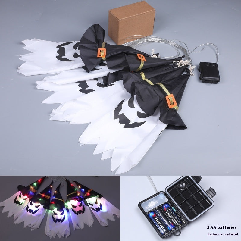 Halloween Hat LED Ghost Lighting Chain Ghost Festival Party Decoration chicpolly