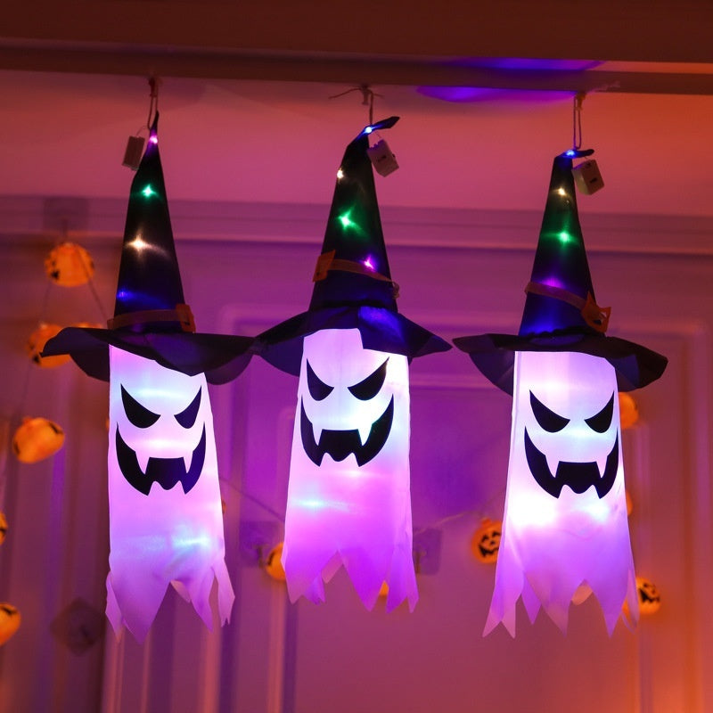 Halloween Hat LED Ghost Lighting Chain Ghost Festival Party Decoration chicpolly