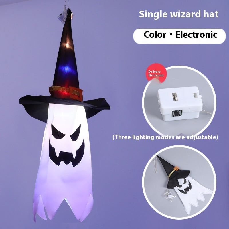 Halloween Hat LED Ghost Lighting Chain Ghost Festival Party Decoration chicpolly