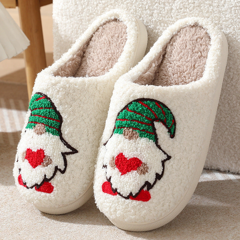 Cute Cartoon Santa Claus Home Slippers Couple Indoor Floor Bedroom Slipper Christmas Warm Shoes Women Men chicpolly