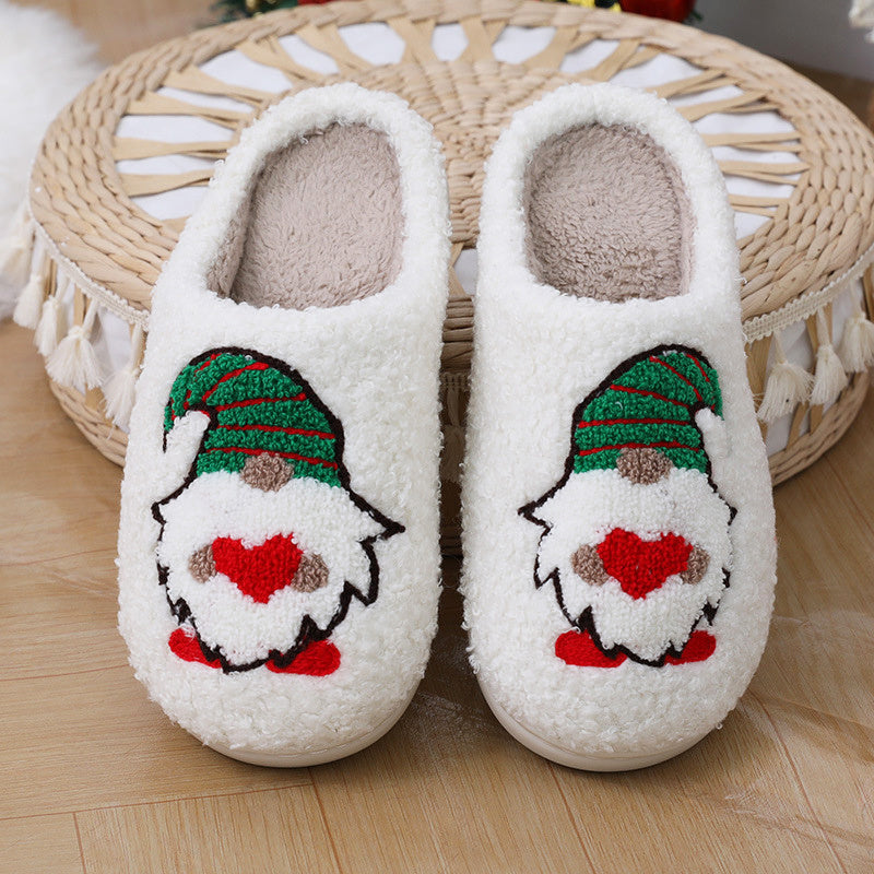Cute Cartoon Santa Claus Home Slippers Couple Indoor Floor Bedroom Slipper Christmas Warm Shoes Women Men chicpolly