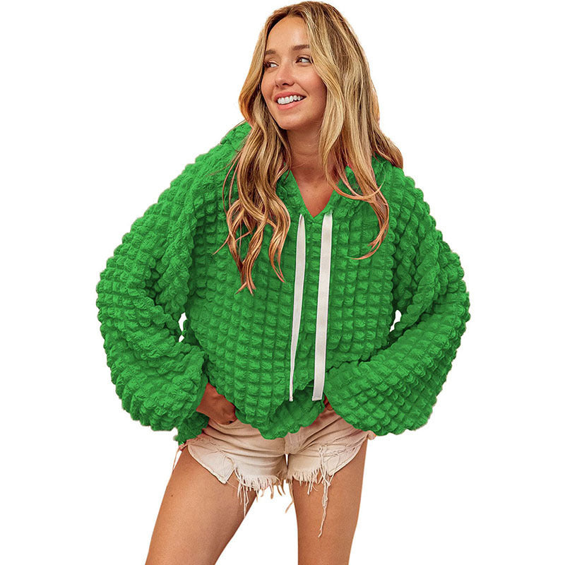 Women's Bubbles Hoodie Fashion Casual Loose Long Sleeve Hooded Sweater chicpolly