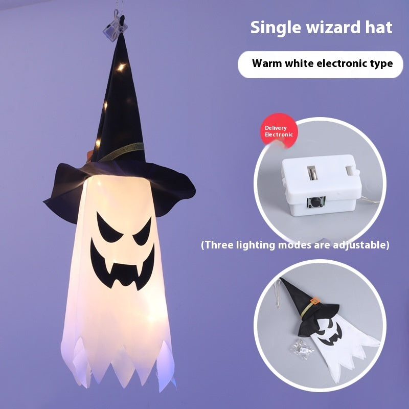 Halloween Hat LED Ghost Lighting Chain Ghost Festival Party Decoration chicpolly