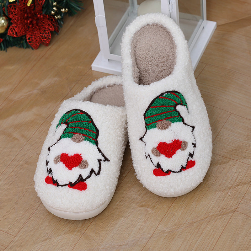Cute Cartoon Santa Claus Home Slippers Couple Indoor Floor Bedroom Slipper Christmas Warm Shoes Women Men chicpolly