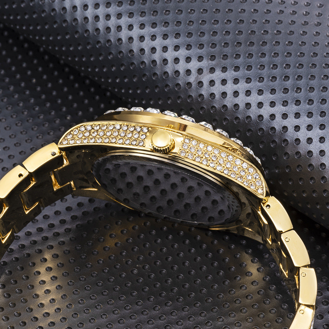 Large Dial Full Diamond Watch for Women's chicpolly