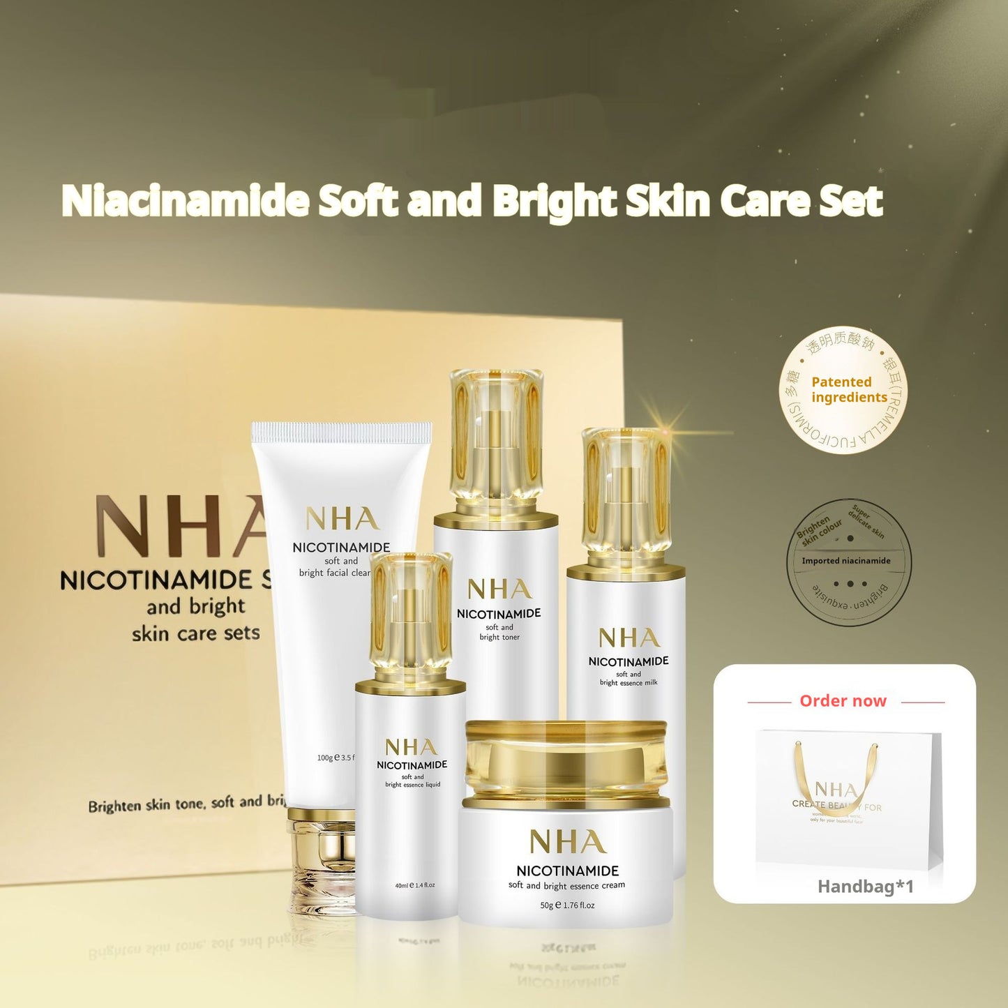 Nicotinamide Care Product Set Brightens Skin Color chicpolly