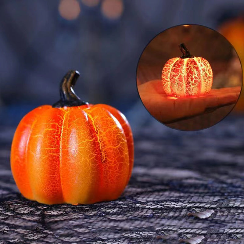 New Halloween Pumpkin Lantern Simulation Pumpkin LED Candle Lamp Resin Luminous Pumpkin chicpolly