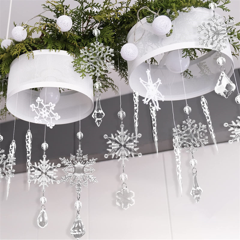 Christmas10Pcs Tree Hanging Pendants Acrylic Ice Ornaments chicpolly