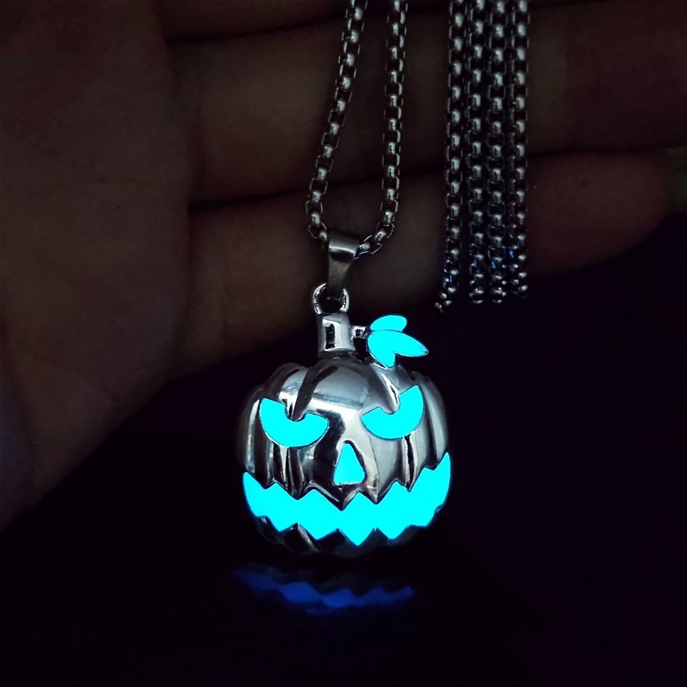 Halloween Ghost Festival Accessories Luminous Pumpkin Pendant Necklace My Store