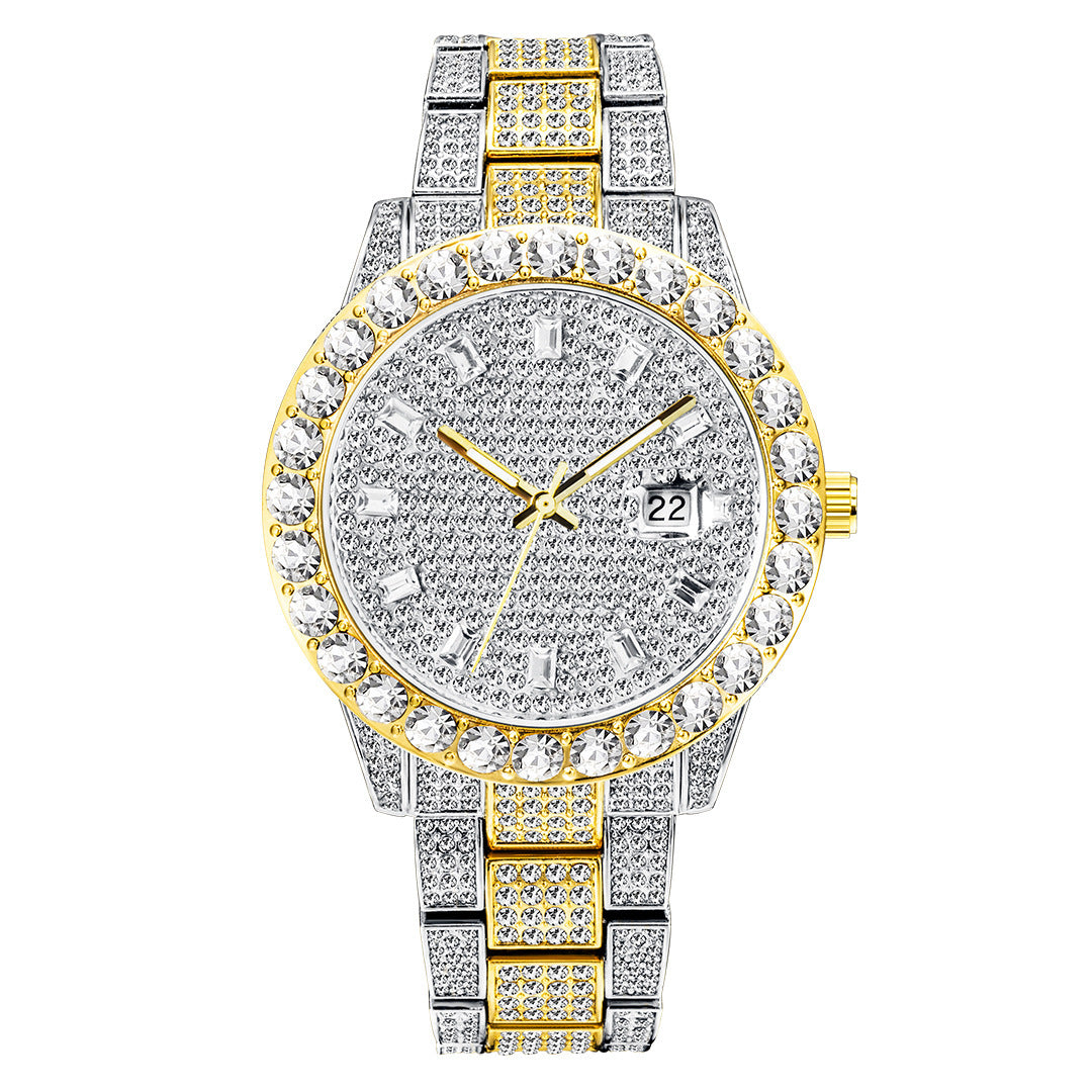 Large Dial Full Diamond Watch for Women's chicpolly