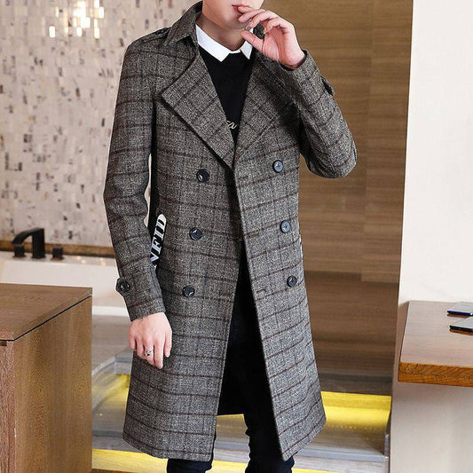 Trendy Fashion New Casual Men's Trench Long Coat chicpolly